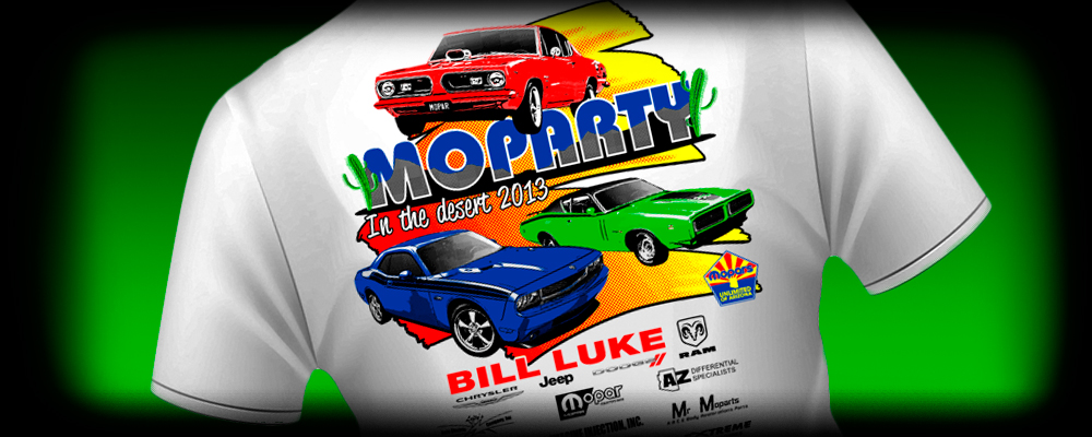Screen Printing for the 2013 Moparty in the desert car show